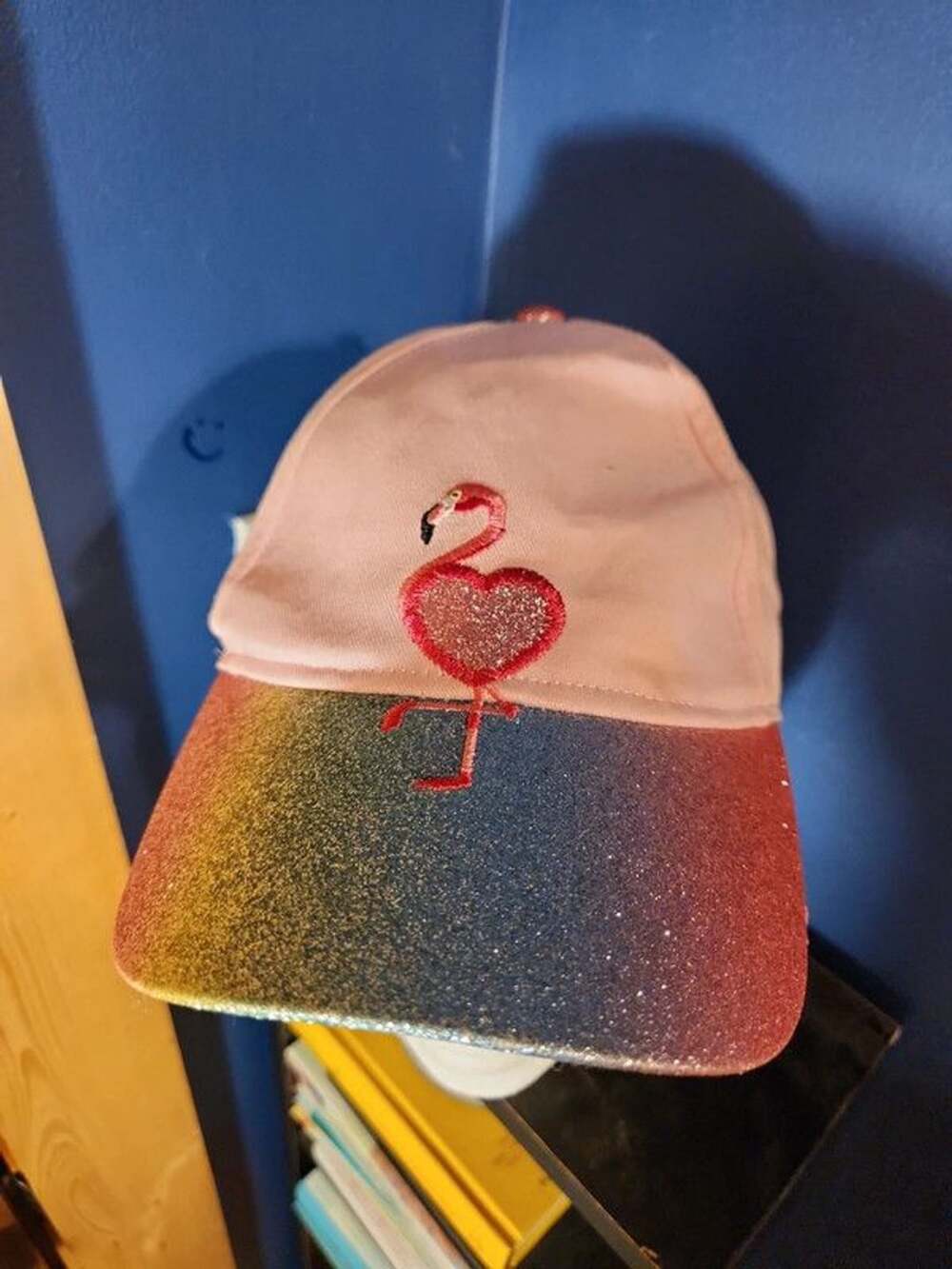Pink Flamingo Rainbow Glitter Hat